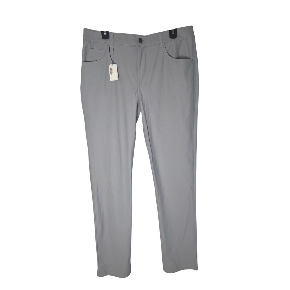 Johnnie-O Santa Monica Mens Performance Pants Light Grey 34x32 Golf Chinos